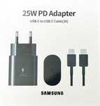Ładowarka SAMSUNG 25W z kablem USB typ C do C 1m Czarna
