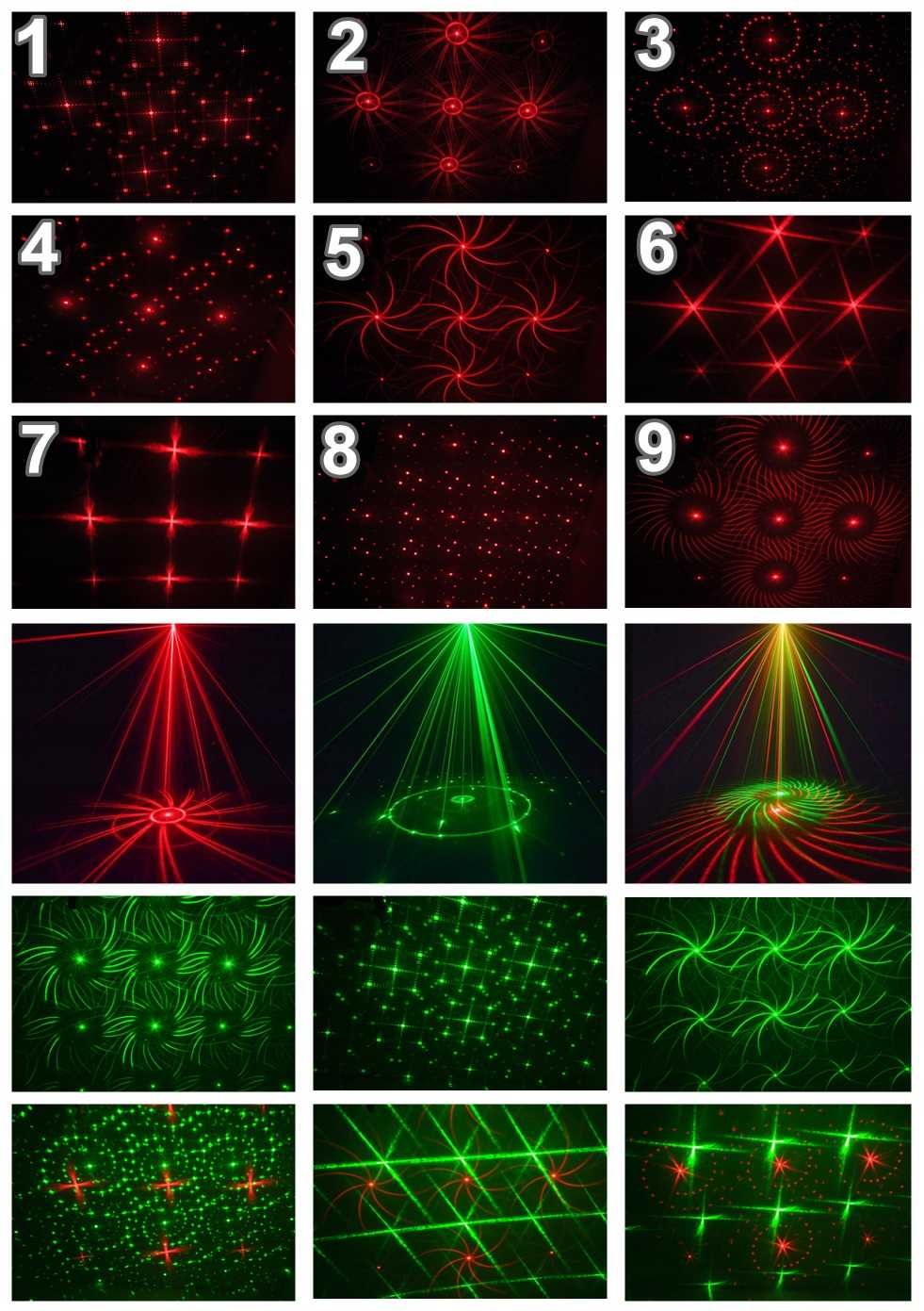 PROJEKTOR reflektor LASEROWY 2 kolory wzory 21w1 g