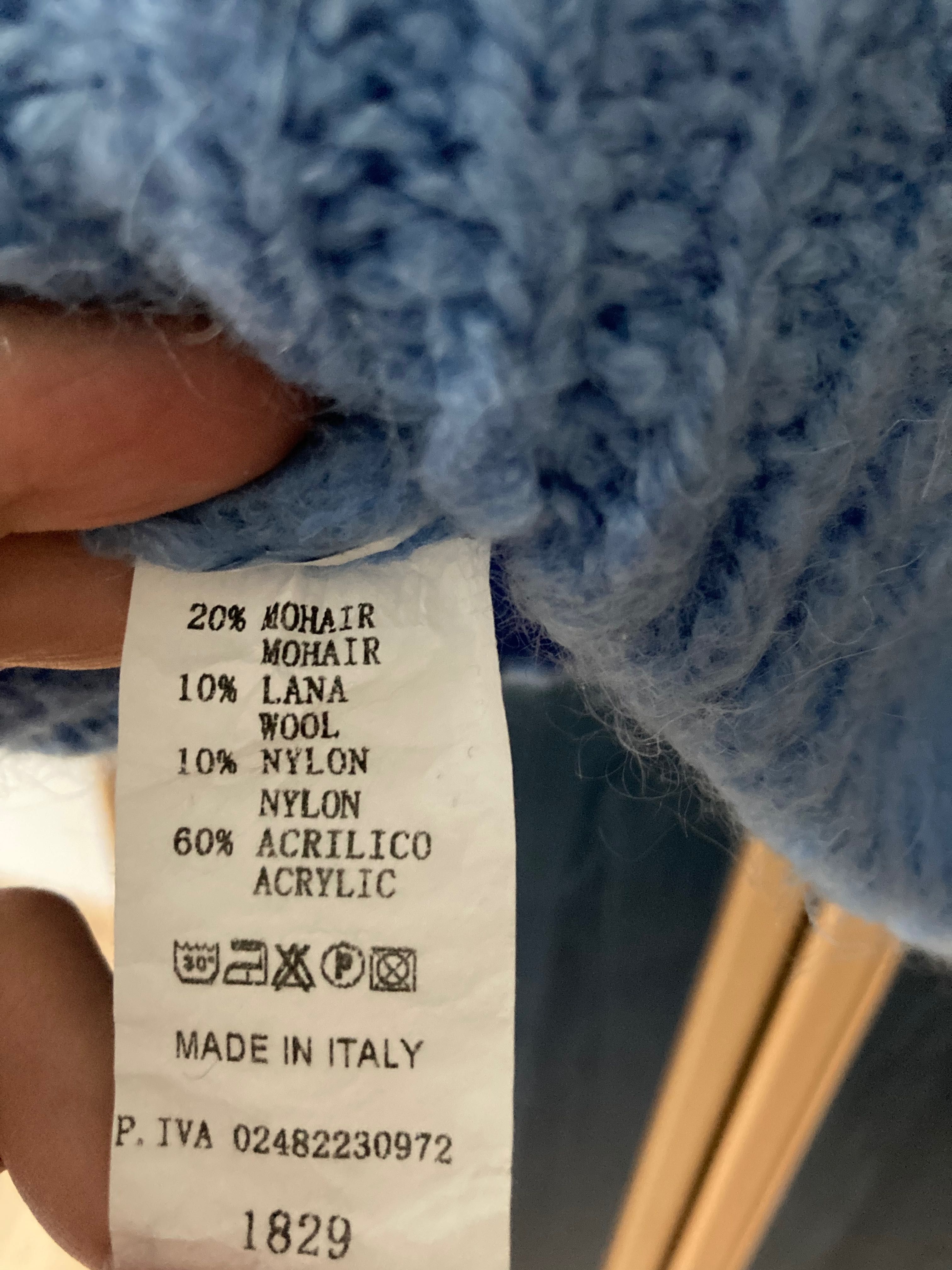 Niebieski moherowy sweter rozmiar M Włochy