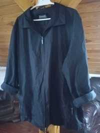 Czarna kurtka wiatrówka przeciwdeszczowa z ocieplaniem męska
