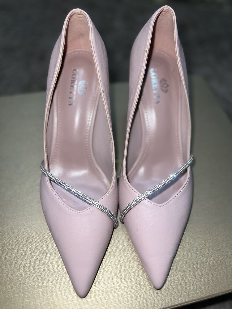 Туфлі рожеві каблук 5 см