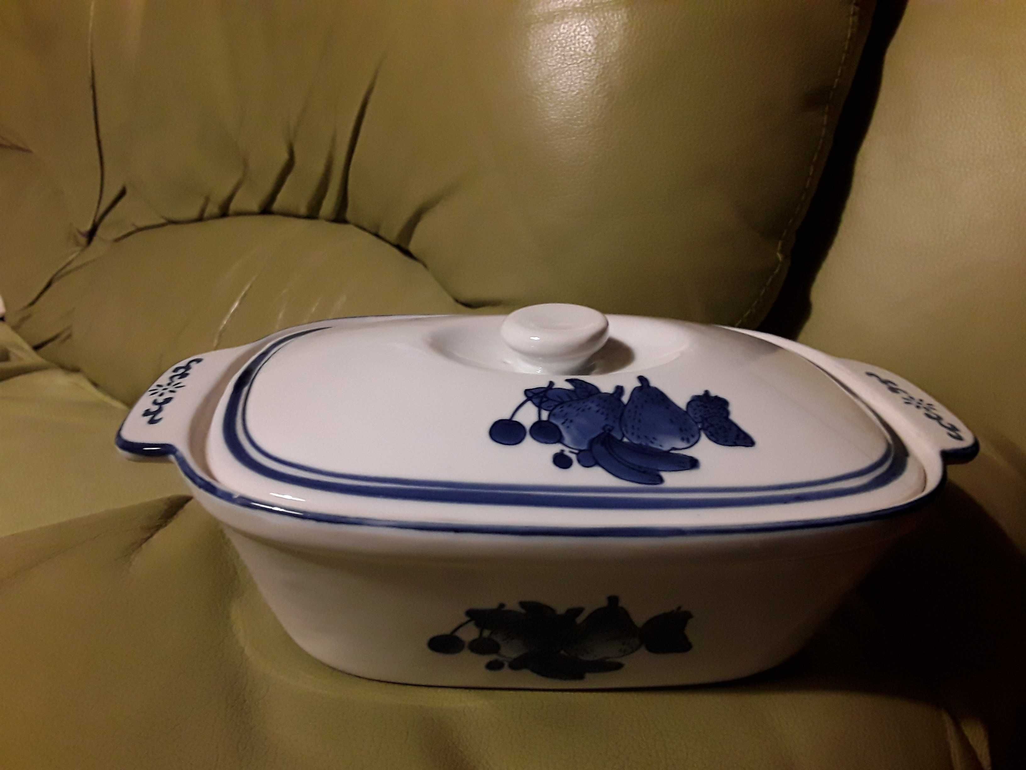 Vintage ceramika szkliwiona półmisek z pokrywką Koło ?