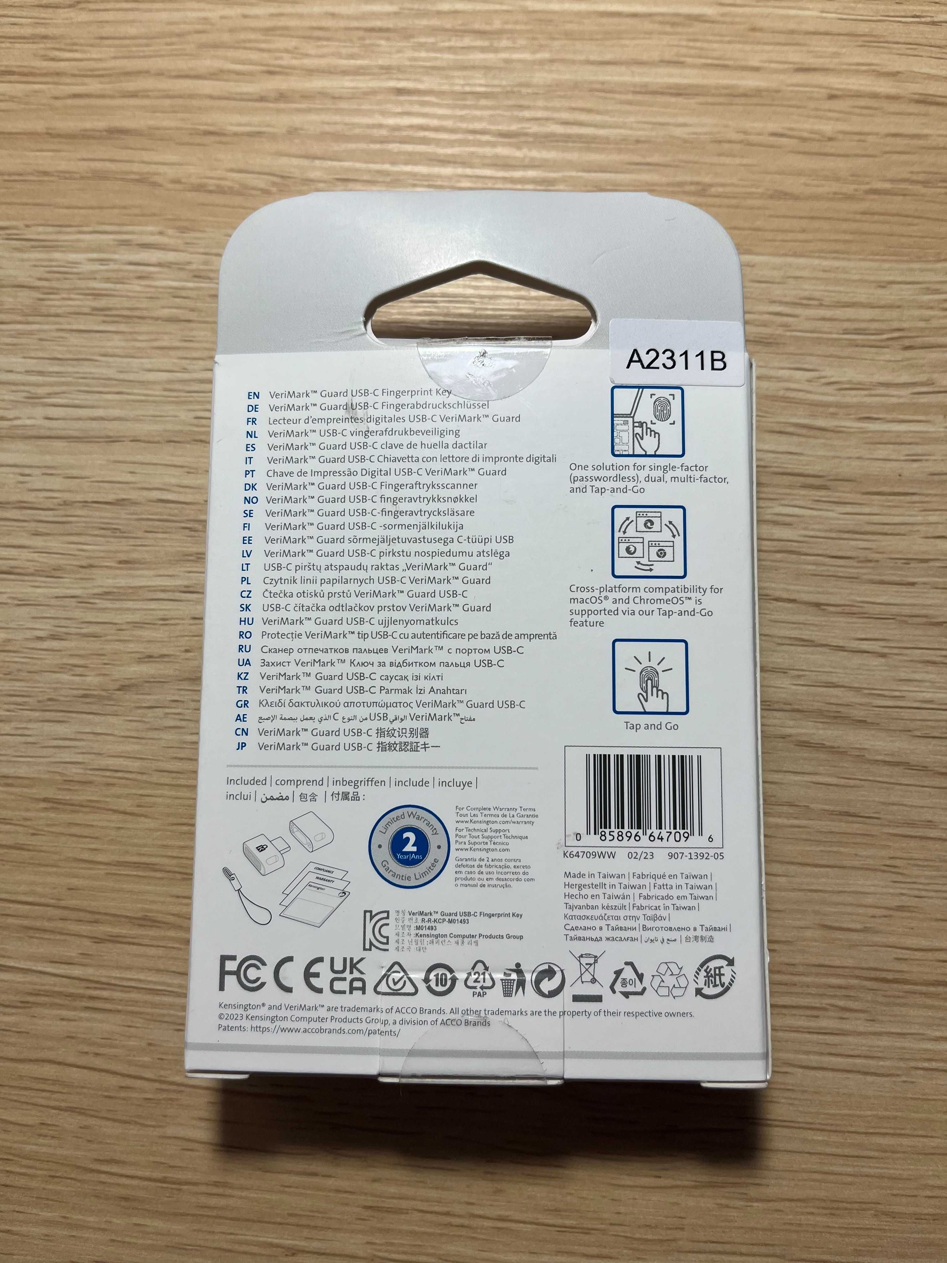 Czytnik linii Kensington VeriMark Guard USB-C nowy 200 zł taniej