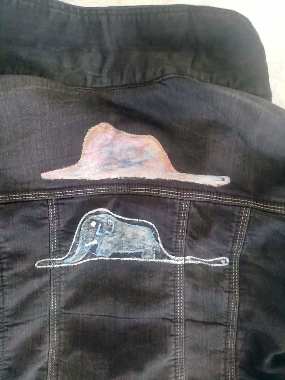 kurtka jeansowa ręcznie malowana