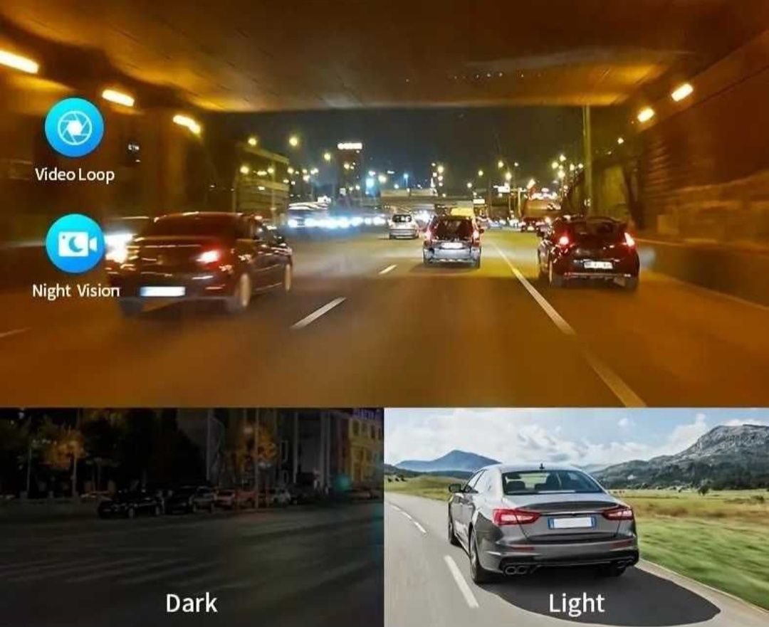 Rejestrator Wideo Kamera Samochodowa Przód/Tył/Wnętrze 32GB Menu PL