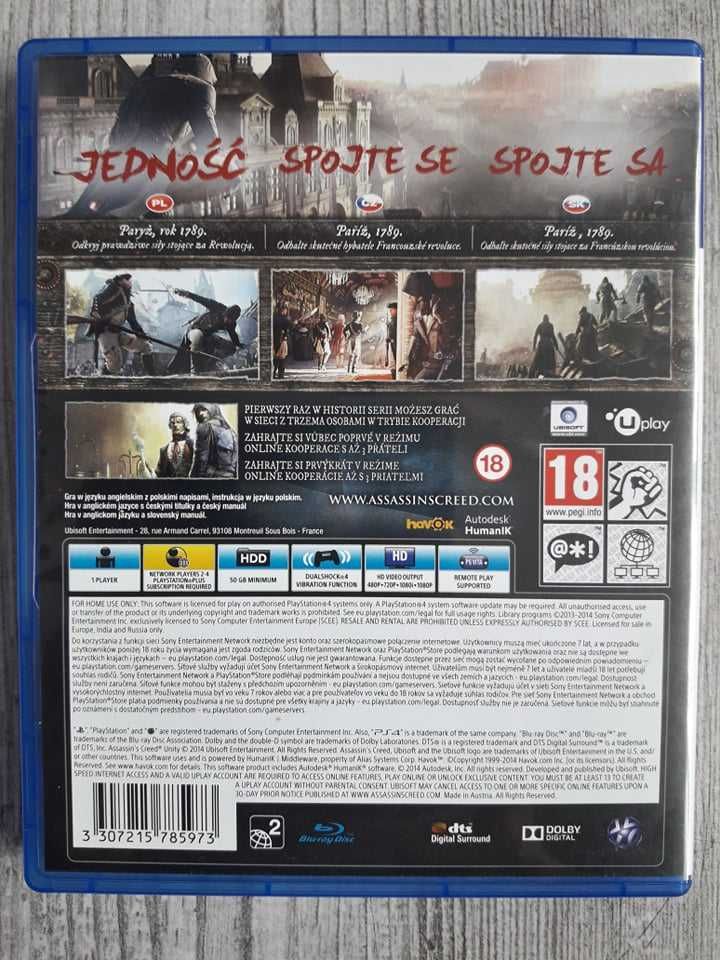 Gra Assassin's Creed Unity Polska Wersja PS4/PS5 Playstation