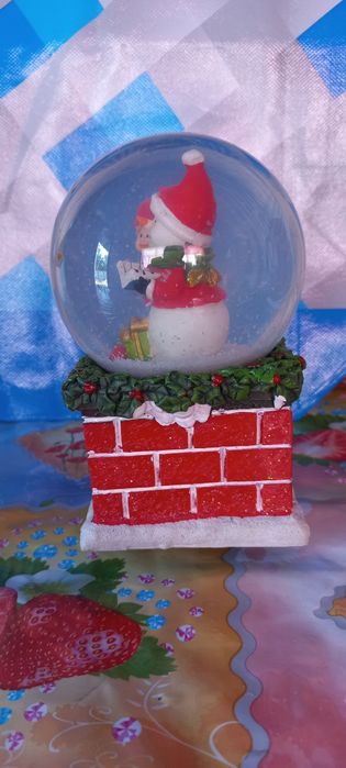 Новогдний музыкальный шар, снеговик