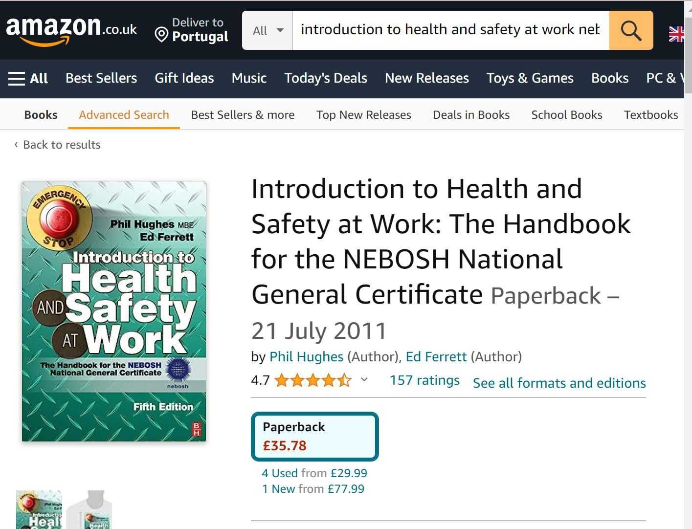 Manual “Introduction to Health and Safety at Work” - Exame NEBOSH ICG