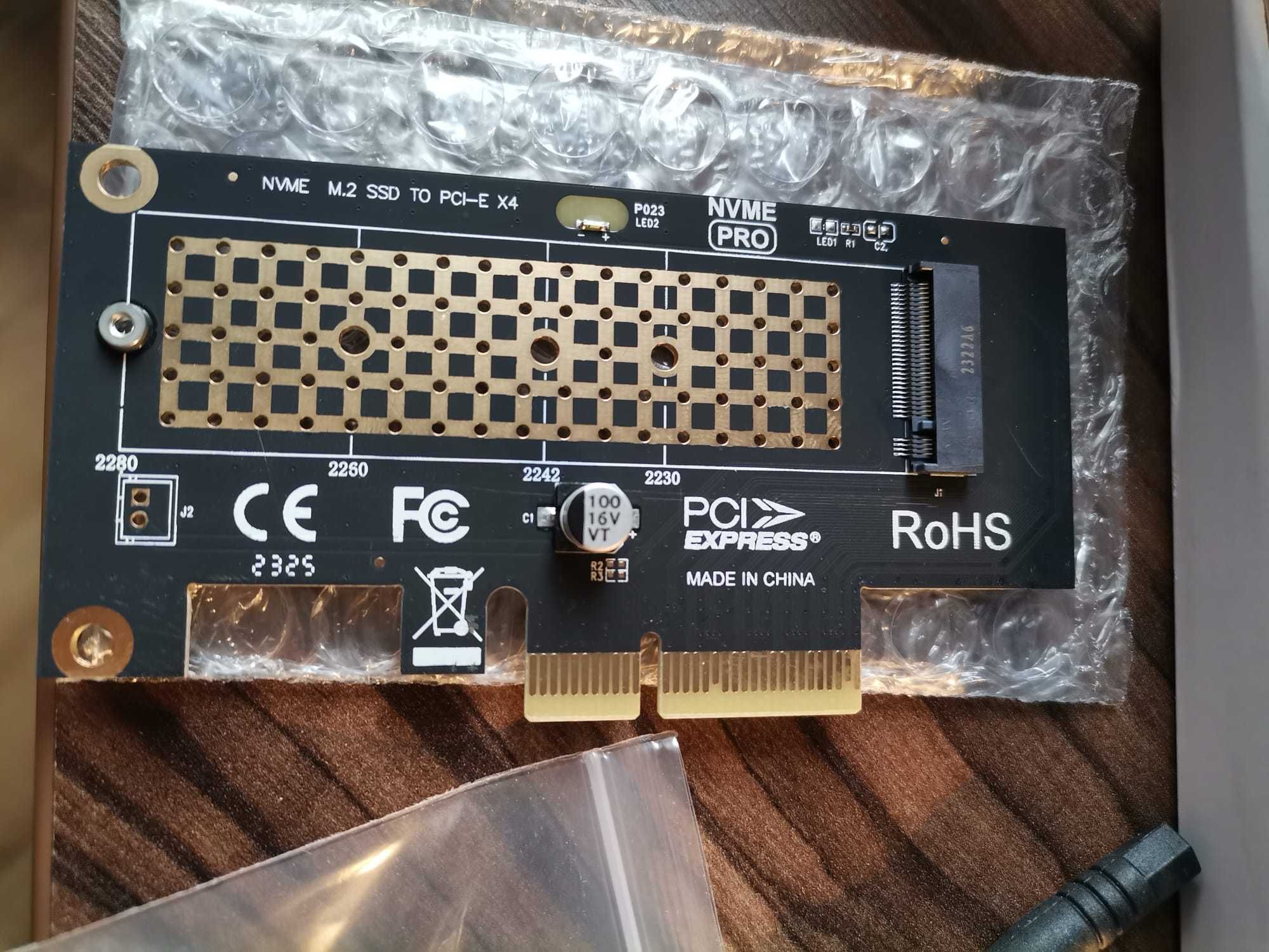 Adapter m.2 NVMe na PCIe, SSD PCIe 4.0 x4. JEYI