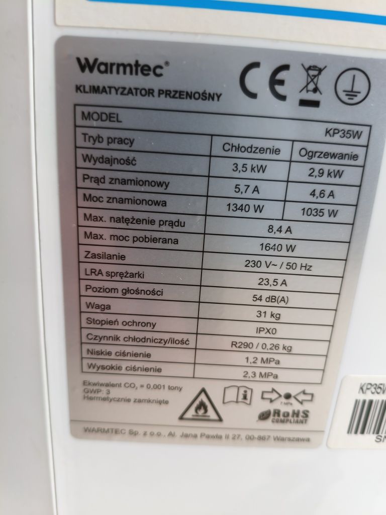 Klimatyzatory przenośny  KP35W
