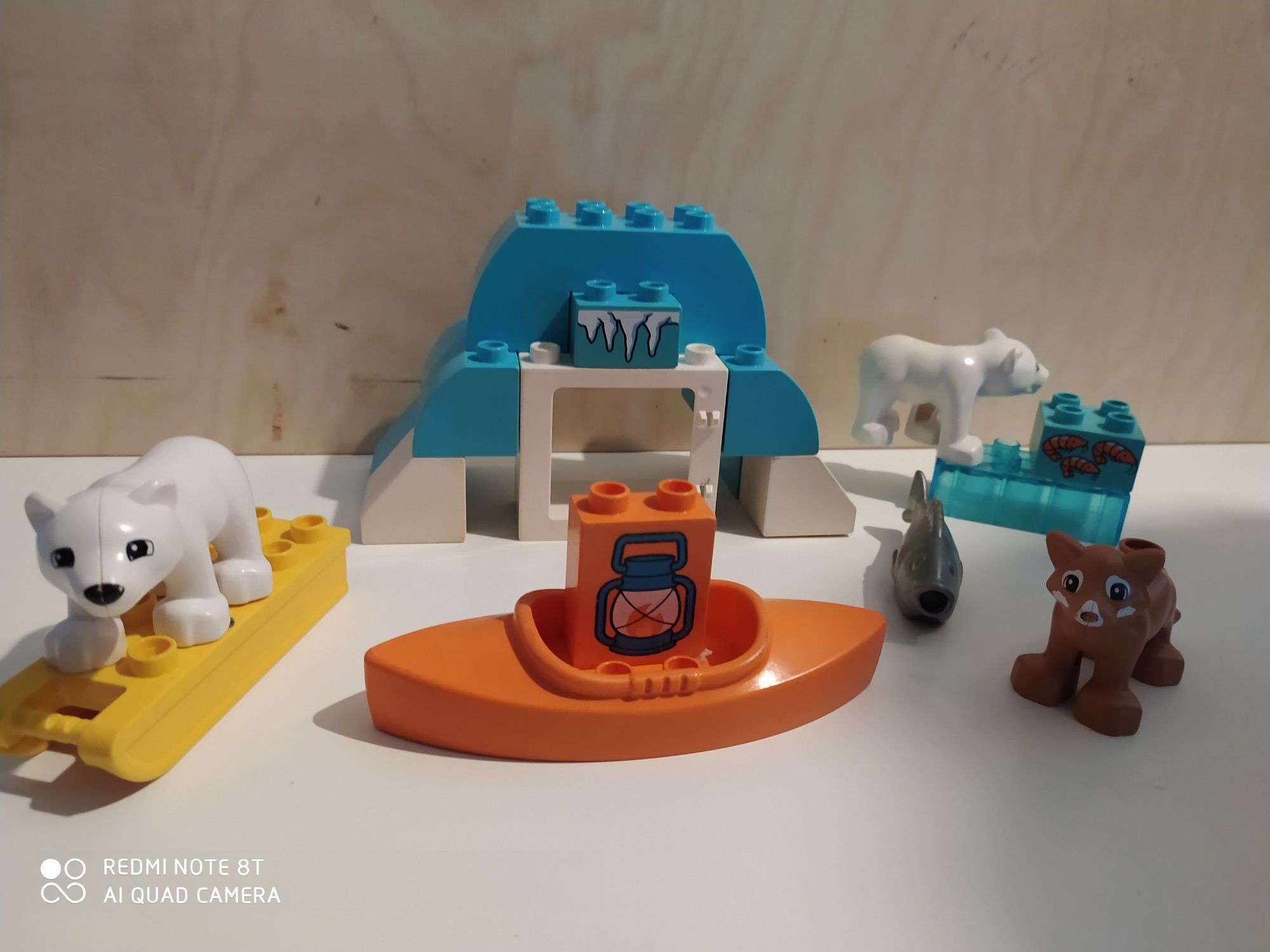 Lego duplo Arktyka kajak sanki niedźwiedź iglo
