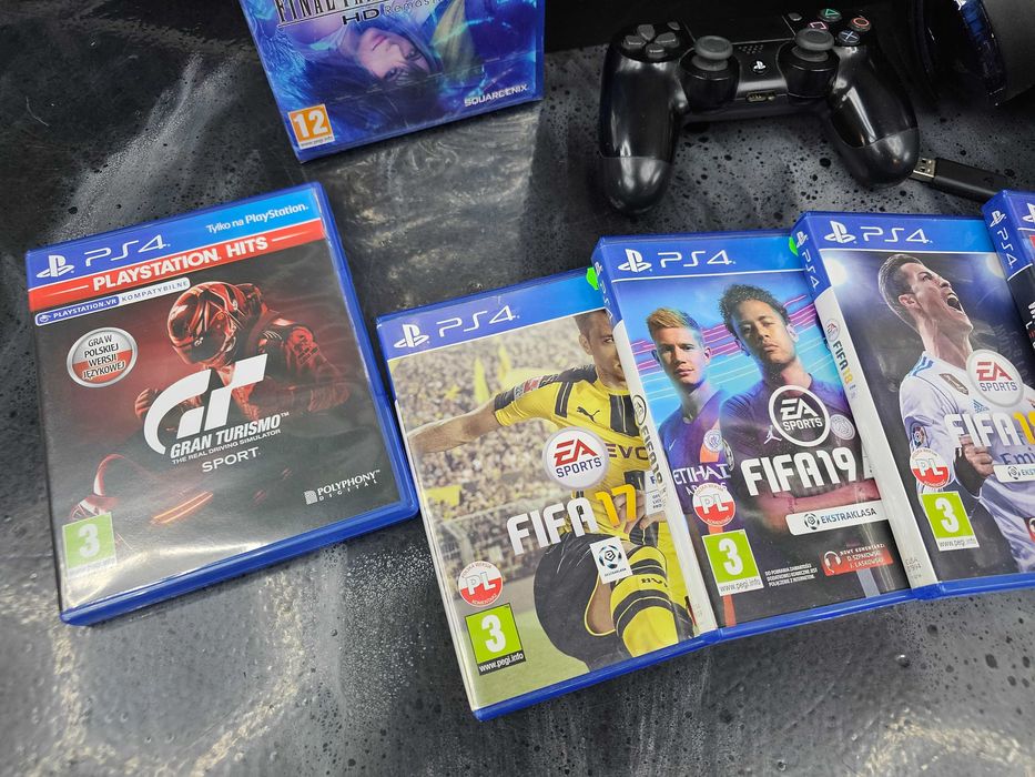 Konsola PS4 Playstation 4 SLIM 500GB słuchawki bezprz. Sony + 8 gier