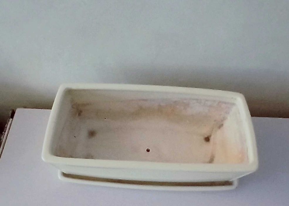 Doniczka Kaktusiarka prostokątna z ceramiki w kolorze bialy mat. 30cm