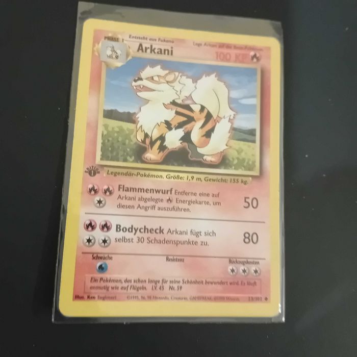 Karta Pokemon Arkani edycja 1