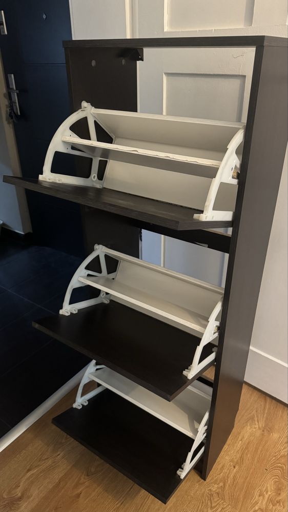 Szafka na buty, 3 przegrody, czarnybrąz, ikea