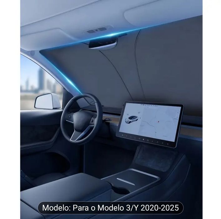 Proteção solar de Pára-brisas para Tesla Y