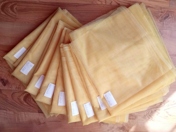 żółty materiał na firanę, obrus, do szycia siateczka, 10 sztuk 130x240