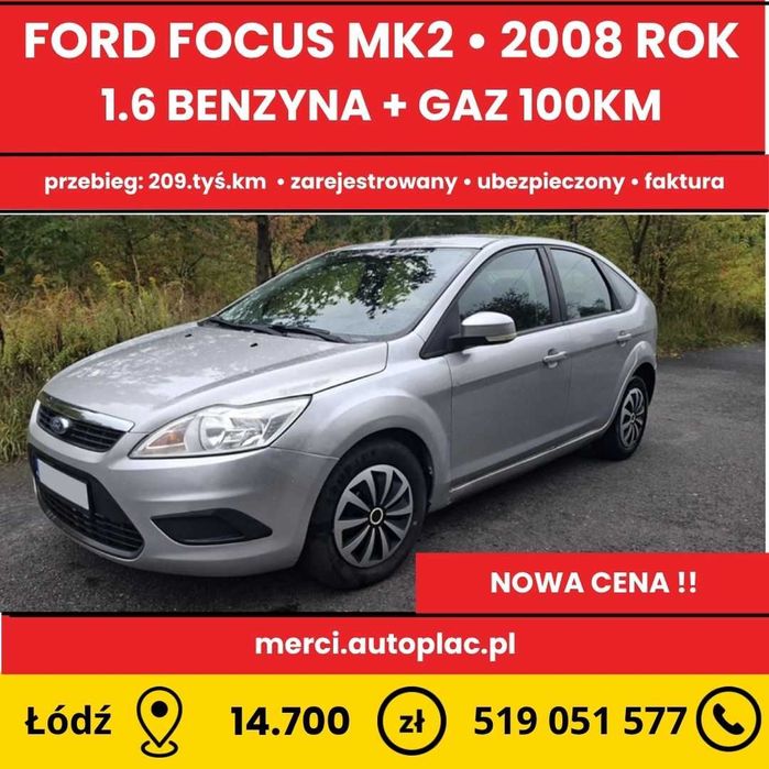 Ładny FORD FOCUS*1.6+GAZ 2008 LIFT*klima*elektryka*2kpl.opon*dł.opłaty