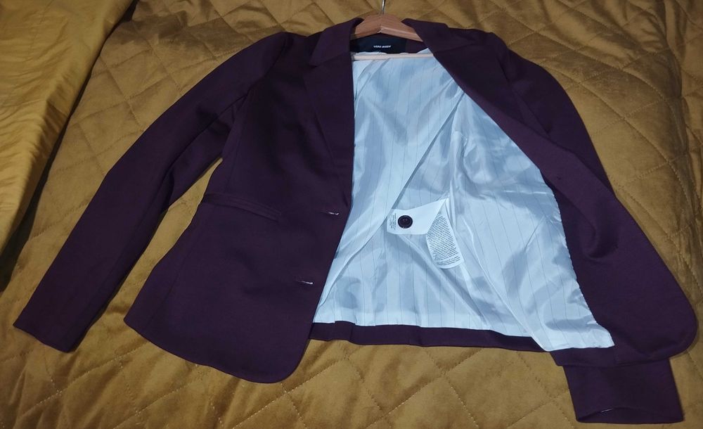 Marynarka żakiet damska rozmiar S bordowa