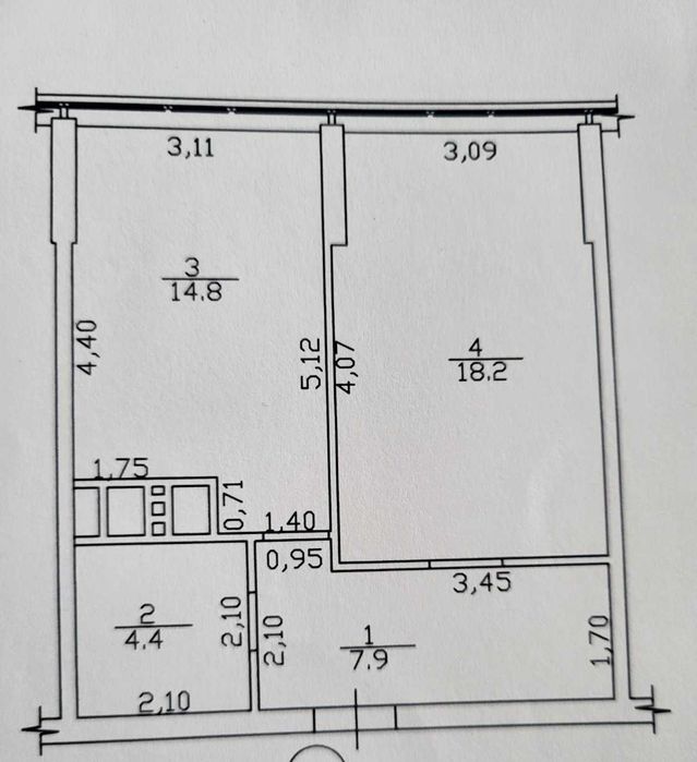 Аркадия. 1к квартира с ремонтом в ЖК Гольфстрим, 48 м. Вид на Тенистую