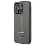 Etui Guess Saffiano Triangle Logo na iPhone 14 Pro - srebrne