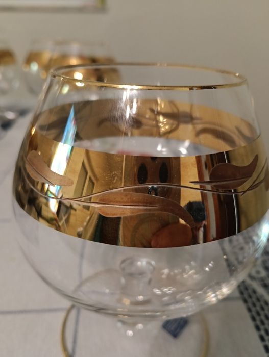 Conjunto de copos em cristal com ouro - CreArt (Itália)