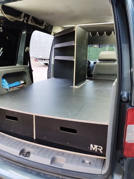 Zabudowa warsztatowa, szuflady, podwójna podloga