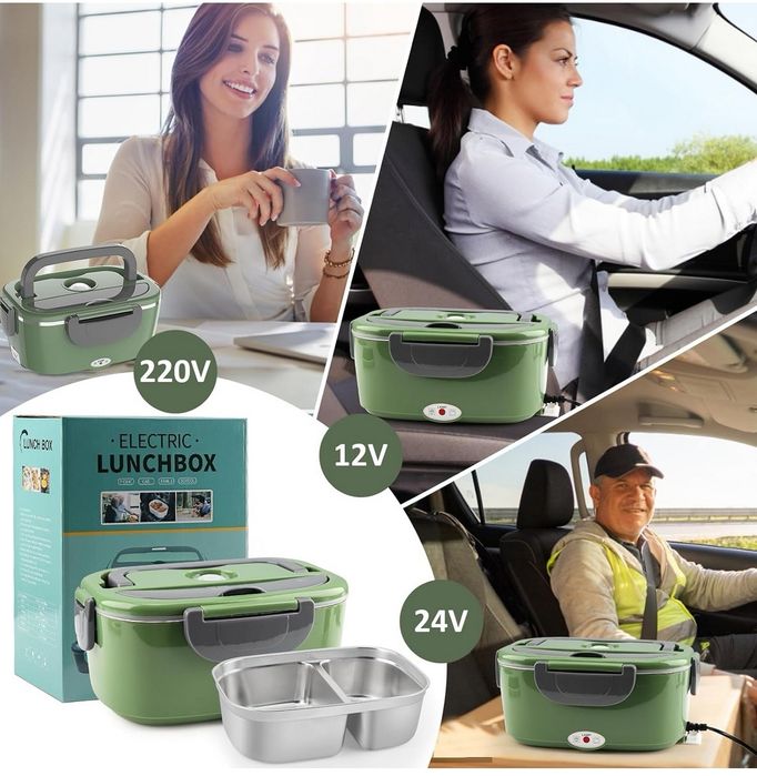 Elektroniczna lunchbox 100W 3w1, przenośna, stalowa - DEFEKT