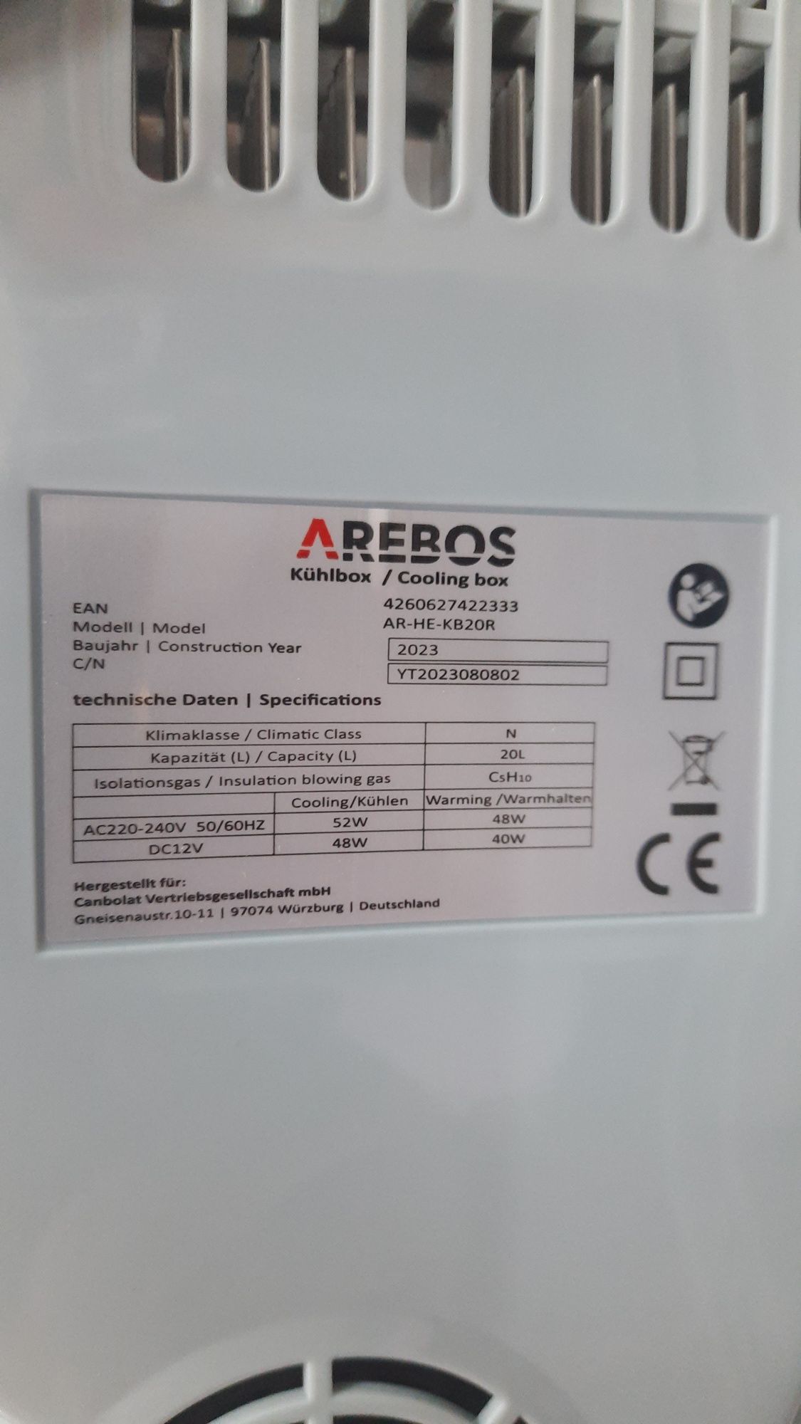 Термобокс Arebos AR-HE-KB20R, 20L