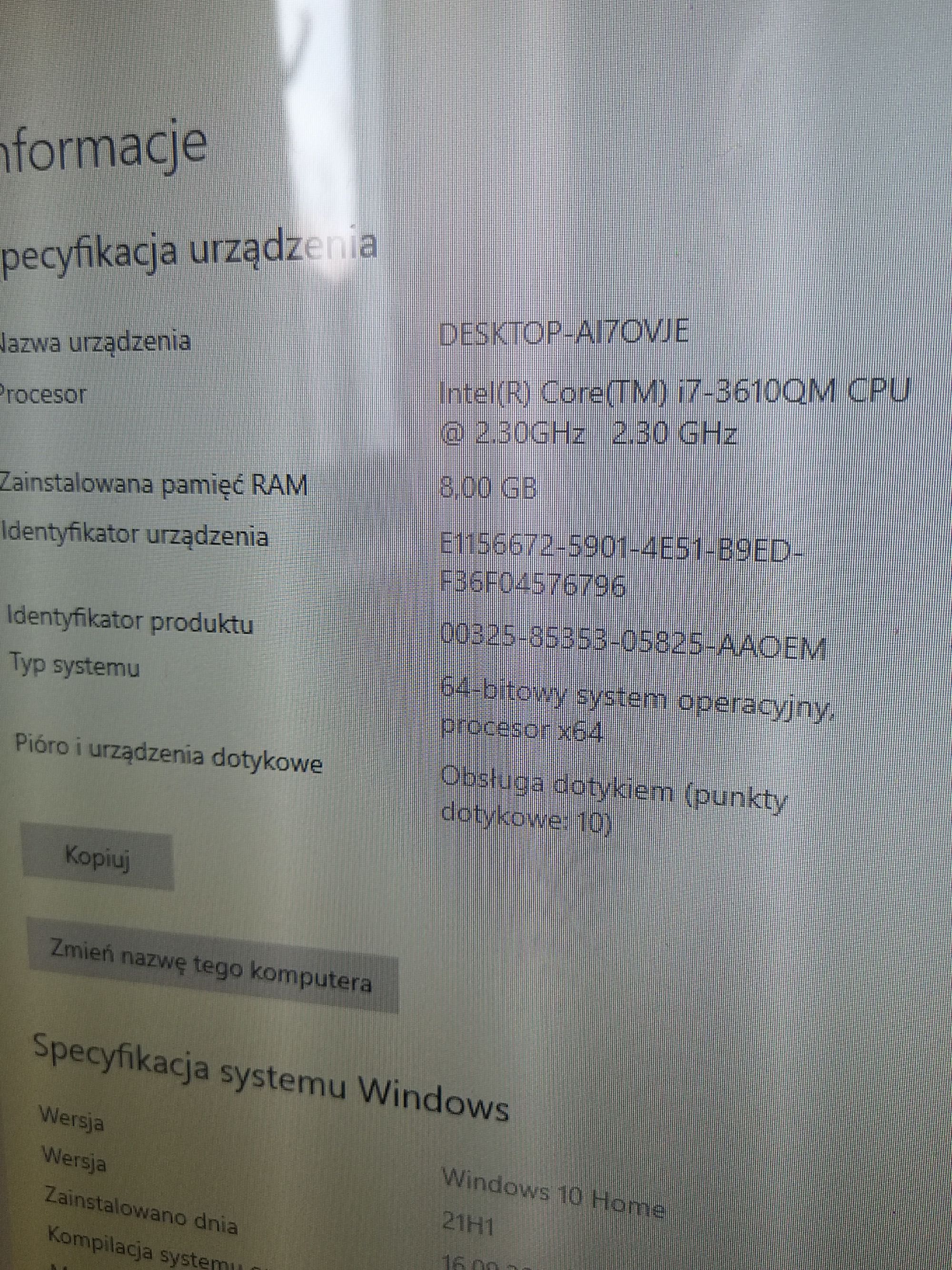 PC all in one Lenovo IdeaCenter A730 srebrny