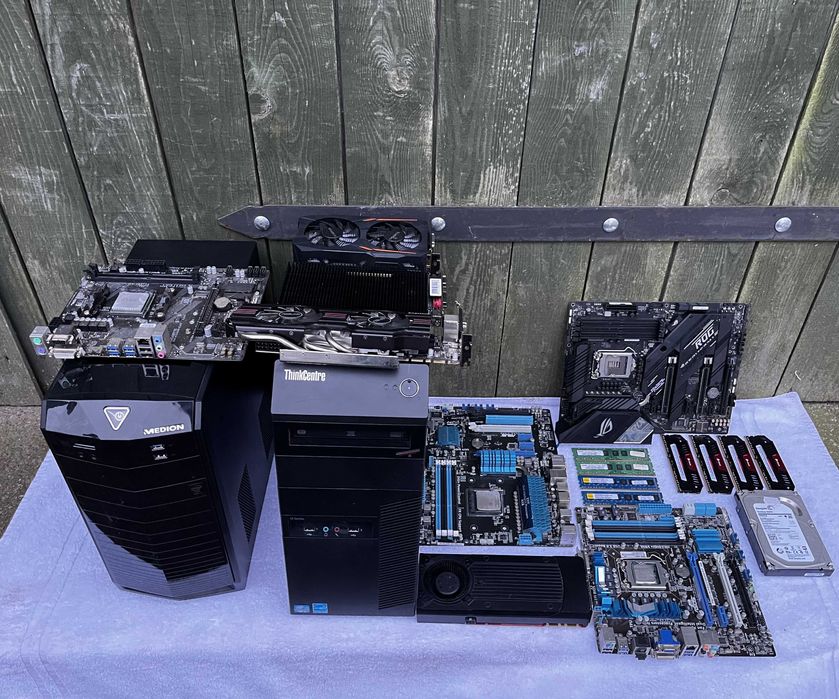 Komputer Lenovo i Medion, dużo części komputerowych - duży zestaw