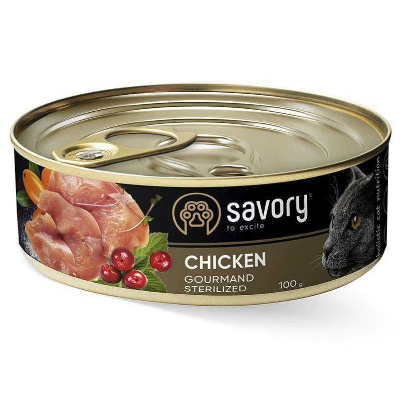 Вологий Консервований Корм SAVORY CAT для котів. 5 Видів Сейворі