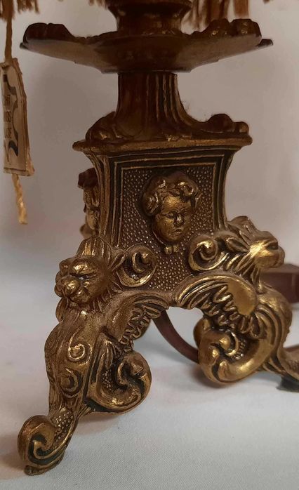 Lampka Nocna z Amorkami Mosiądz