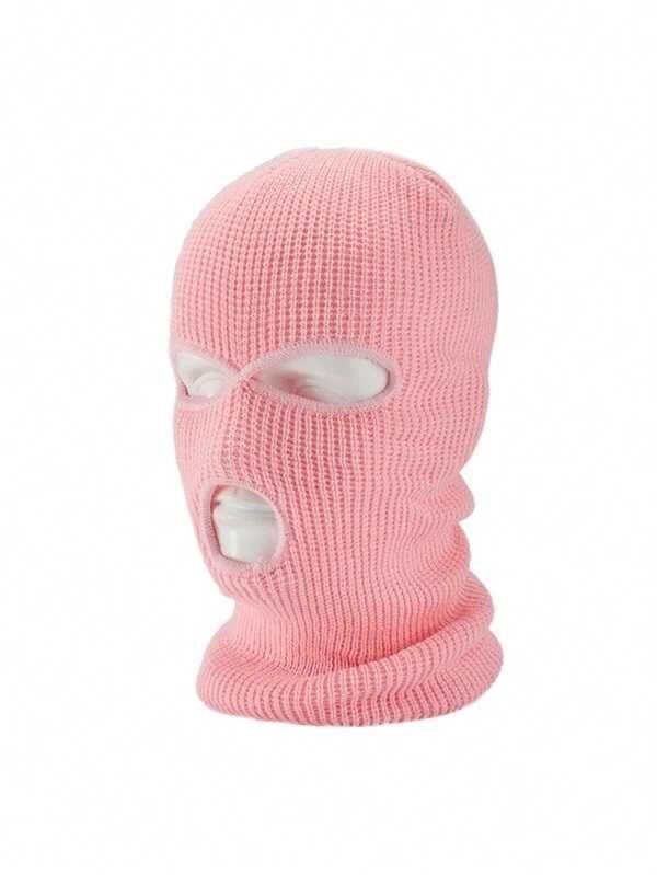 Kominiarka na Głowę Balaclava Streetwear 3 Otwory Różowa Maska