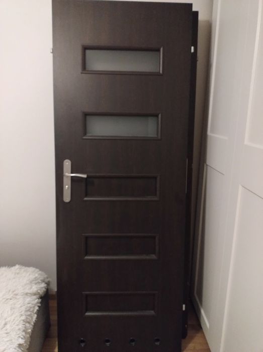 Drzwi łazienkowe stan bdb ciemny brąz