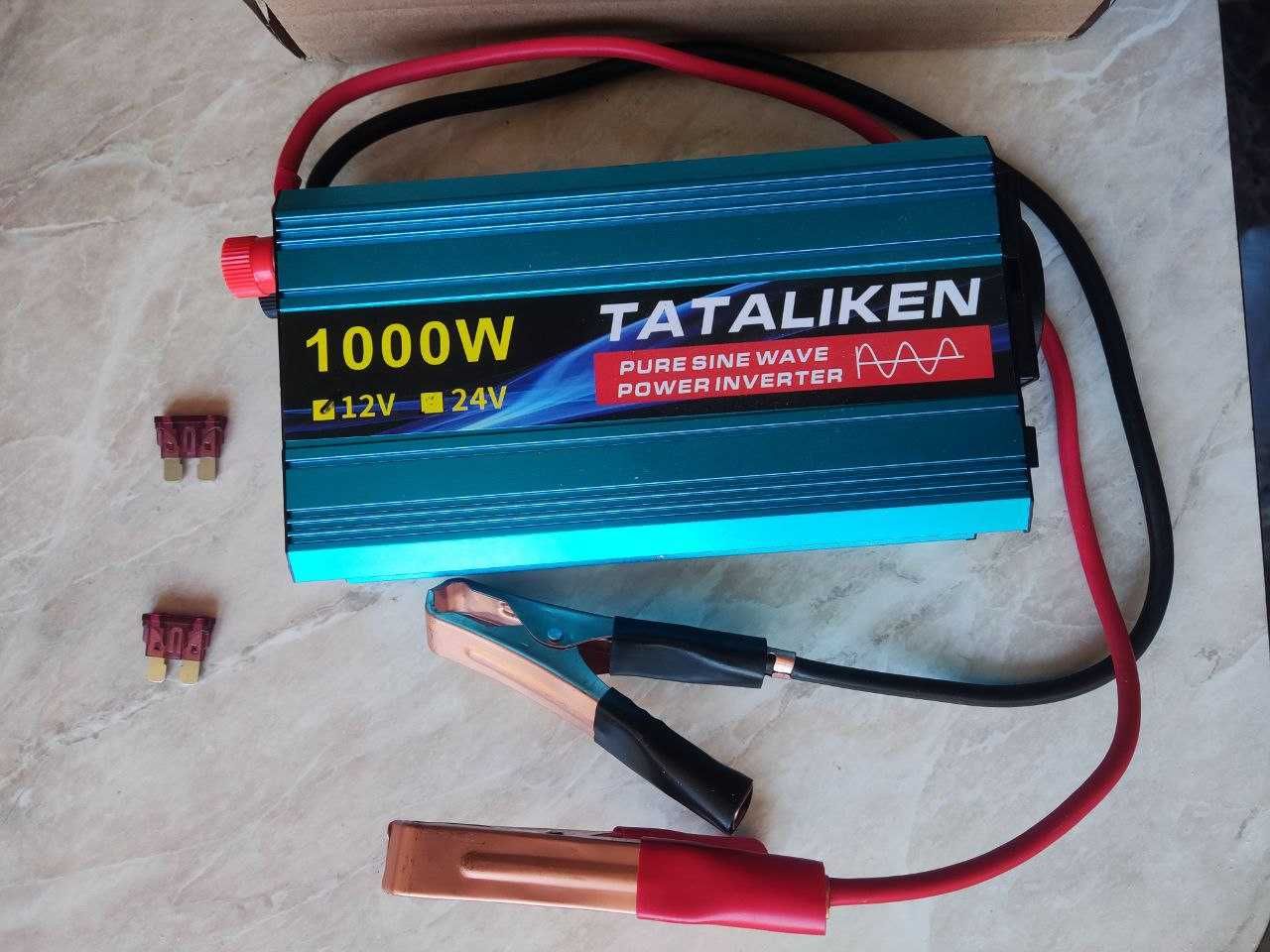 Інвертор чистої синусоїди 1000W, 12V на 220V/230V, з розеткою EU