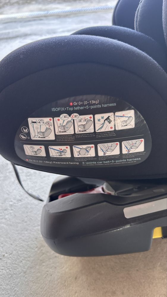 Cadeira carro isofix rotativa e inclinação