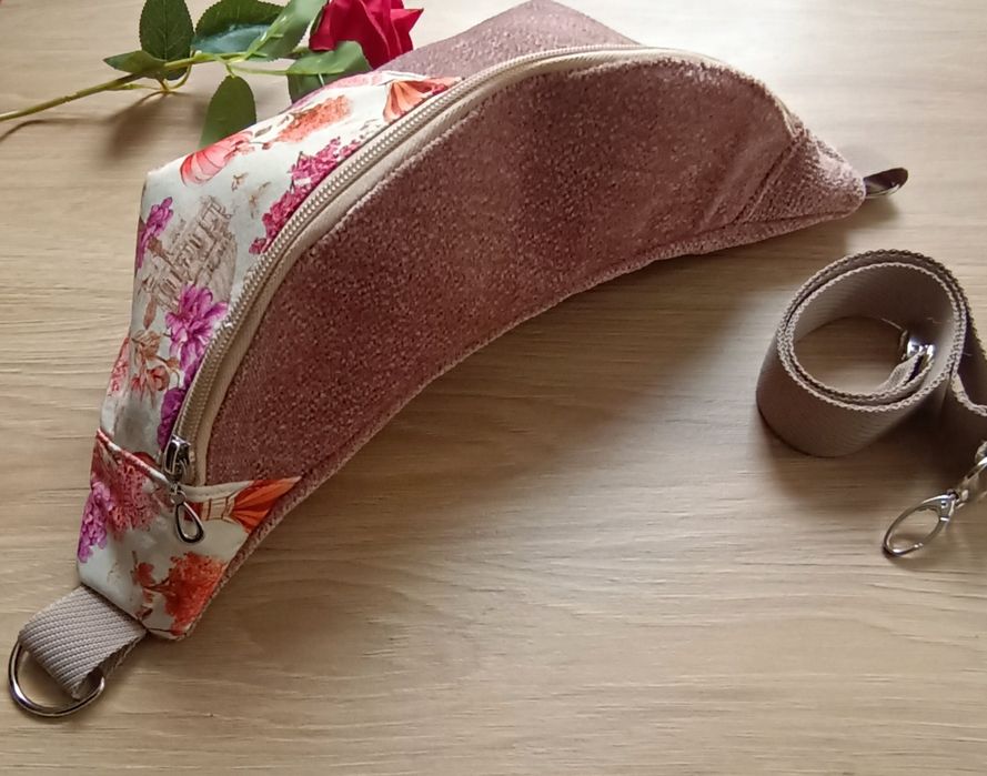Ręcznie szyta nerka handmade z tkanin tapicerskich unikat