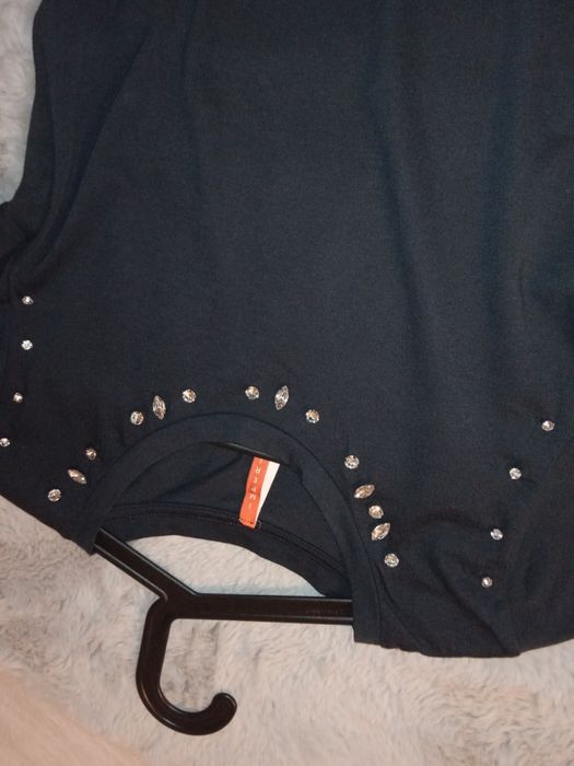 Imperial bluzka bawełniana granatowa r M cyrkonie dżety z cyrkoniami