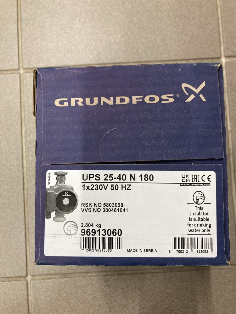 Pompa cwu Grundfos UPS 25-40 N 180