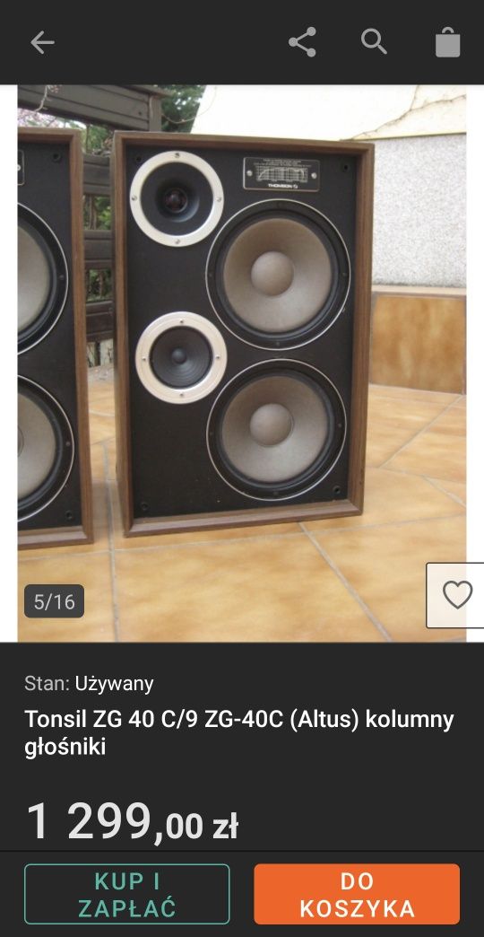 Tonsil ZG 40 C/8 ZG-40C (Altus) kolumny Unitra  klasyk