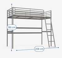 Łóżko piętrowe SVÄRTA  90x200 cm IKEA używane z materacem