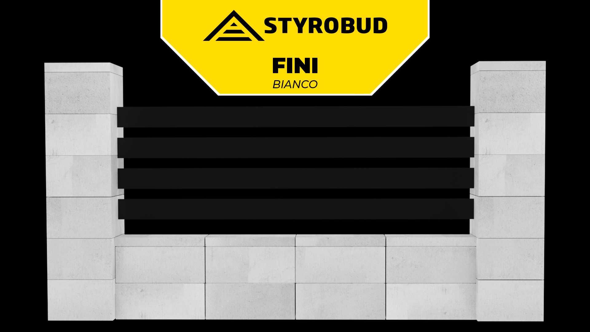 Pustak Ogrodzeniowy Styrobud FINI BIANCO 50x20x20 WYPRZEDAŻ