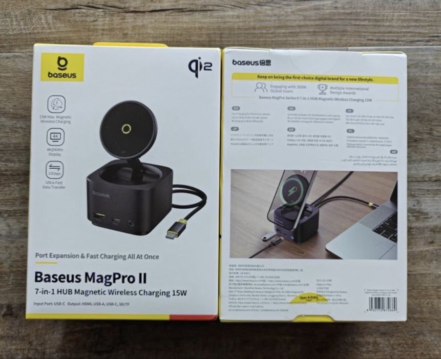 Бездротова зарядка + Hub Baseus MagPro 2 7-в-1