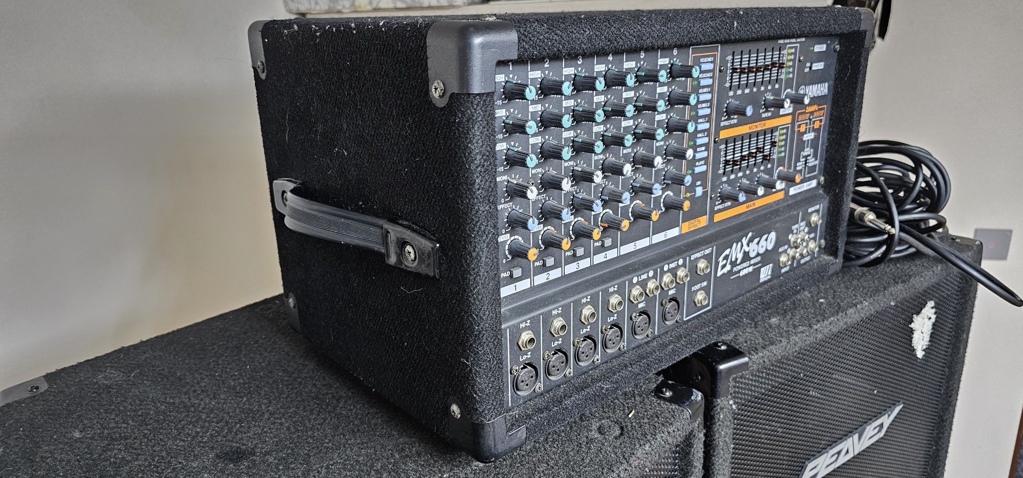 Yamaha EMX-660 Powered Mixer+Peavey Eurosys 3 zestaw nagłoś