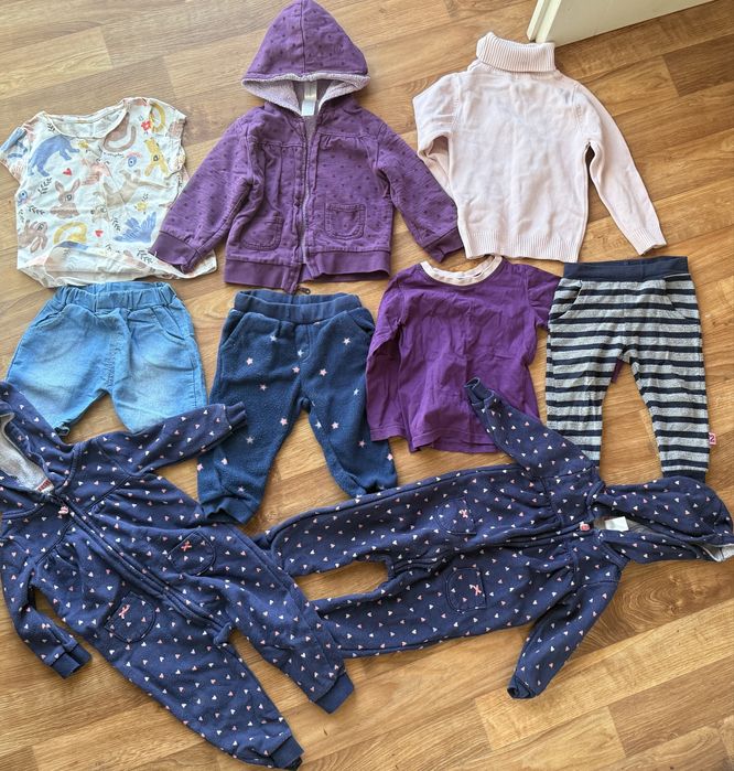 Пакет вещей на девочку 9 12 18 мес толстовка ромпер штаны