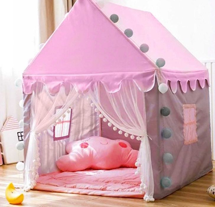 Nowy Namiot Domek Zamek Dla Dzieci Różowy Ogrodowy Pokój Na Prezent