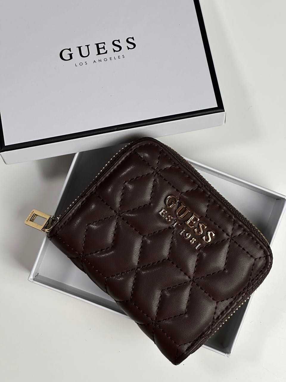 Женский кошелек Guess, коричневый кошелек мини