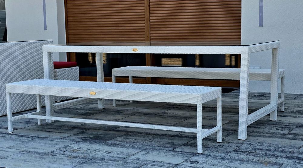 Zestaw mebli ogrodowych, rattanowych