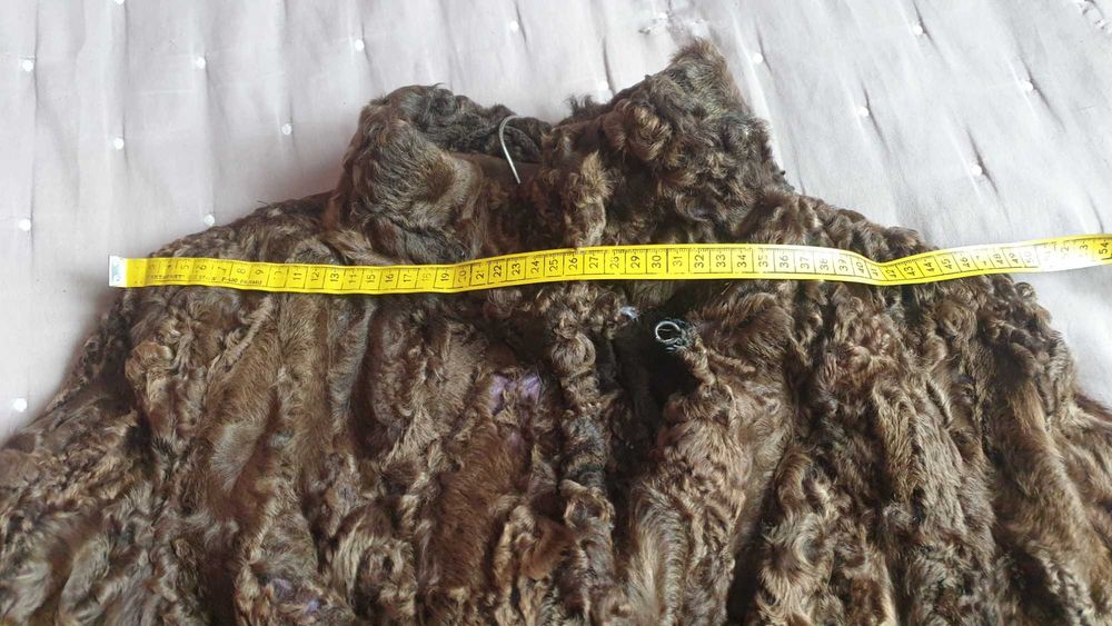 Naturalne futro z Karakuł ciemnobrązowe